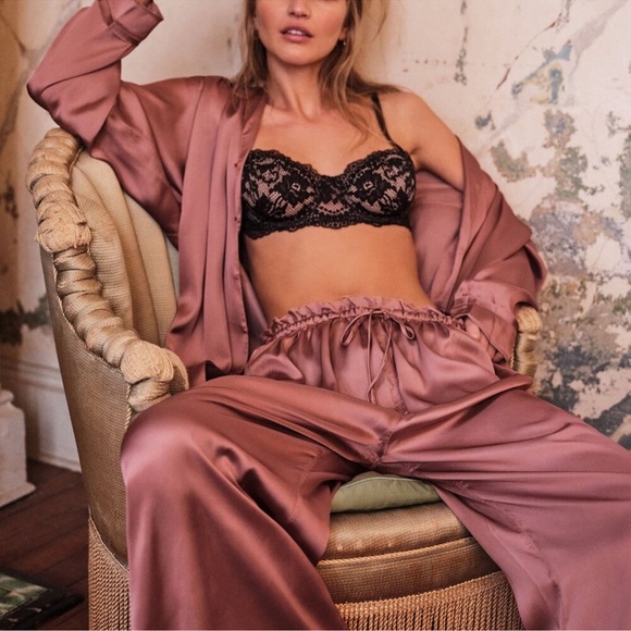 🎉LAST CHANCE🎉Free People Dreamy Days Solid PJ Set in Smoke Rose - Picture 1 of 13